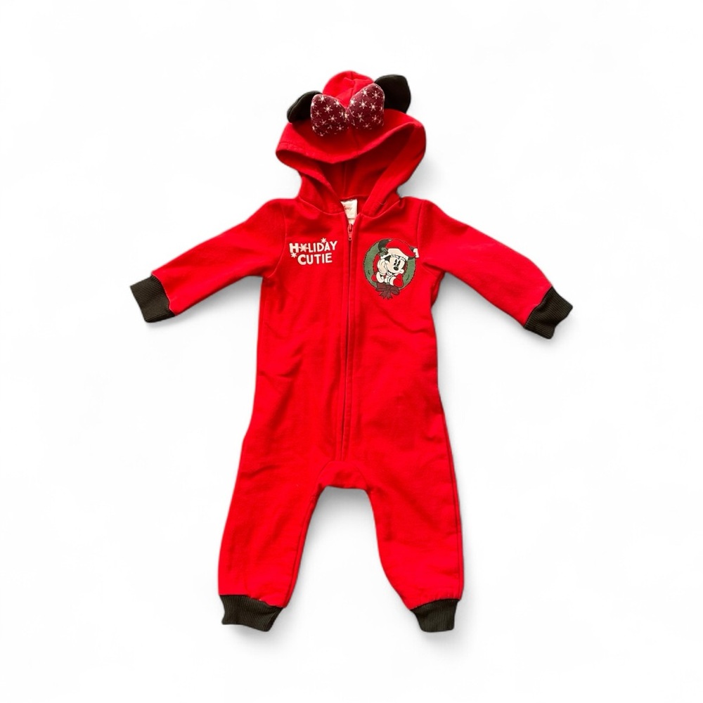 #198, Disney Minnie MouseRed Holiday Cutie Kids One Piece, size 12 mo